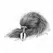 KINK Medium Silicone Plug with 40cm Grey Synthetic Tail - 8x3.5cm