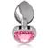 Intense Aluminum Metal Plug Pink Heart Jewel Size S
