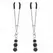 KINK Gold Edition Adjustable Nipple Clamps with Black Glass Beads 7cm