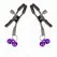 KINK Double Bell Adjustable Nipple Clamp Purple 6 cm - Stylish Metal Design