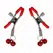 KINK Red Double Bell Adjustable Nipple Clamps 6 cm - Sensory Metal Design