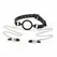 OHMAMA Ring Gag with Chains & Adjustable Nipple Clamps - Stainless Steel