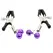 Ohmama Metal Nipple Clamps with Lilac Bells - Adjustable System, Nickel-Free