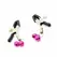 OHMAMA Adjustable Metal Nipple Clamps with Pink Bells, Nickel-Free Design
