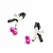 OHMAMA Adjustable Metal Nipple Clamps with Pink Bells, Nickel-Free Design