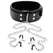 Darkness podesiva PVC ogrlica sa metalnim lancem i crnim stezaljkama