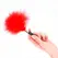 KINK Red Gold Feather Sensory Tickler 18cm - Elegant Metal Handle