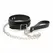 OHMAMA Snake Pattern Adjustable Collar with Leash, Imitation Leather, Black