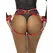 Subblime 953706 Adjustable Handcuffs and Bondage Belt Red One Size