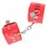KINK Podesive crvene lisice za ruke sa katancem, 16-23 cm x 5.5 cm