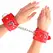 KINK Podesive crvene lisice za ruke sa 3 D-prstena 17.5-25cm x 6cm