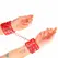 KINK Podesive crvene lisice za ruke sa zakivcima 19-24cm x 5.5cm
