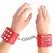 KINK Lisice za ruke Crvene Podesive 19-24 cm x 5.5 cm Siguran sistem kopcanja