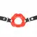 KINK Adjustable Lip Gag 8 cm with Red Leatherette Strap 39-58 cm