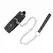 KINK Podesiva ogrlica sa povodcem 65cm - Crna, 38-49cm, Metalni ring