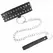 KINK Set ogrlice i povodca Model 1 Podesivi srebrni klikeri Crna 36-43cm