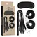 INTENSE FETISH Set with Handcuffs, Blindfold & Flogger - Vegan Leather