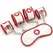 OHMAMA Fetish Mini Set 3-dela Medicinska sestra - Lisice i maska set, PVC, Bela/Crvena