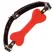 Darkness Crveni koštani silikonski podesivi gag - Vodootporan, 14.8 cm