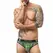 ANAIS MEN Magic Slip M - Green & Black Checkered Lycra Briefs