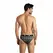 ANAIS MEN Balance Slip L - Microfiber Checked Briefs, Black/Grey/White