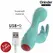 ONINDER Cute Love Bunny Turquoise App-Controlled Dual Stimulator 12.5cm