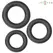 INTENSE Hugh 3-Piece Silicone Ring Set Black Adjustable Sizes
