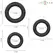 INTENSE Hugh 3-Piece Silicone Ring Set Black Adjustable Sizes
