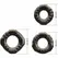Baile Yvonne Set of 3 Flexible Black Rings - TPR, Multiple Sizes