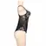 Subblime Queen Plus Black Floral Lace & Fringe Teddy - Elegant Lingerie