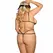 Subblime Queen Plus Lace Teddy with Blindfold Set, Black, Plus Size