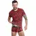 ANAIS MEN Savage Microfiber T-Shirt XL - Expressive Animal Print, Red