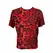ANAIS MEN Savage T-Shirt L - Red Microfiber, Animal Print, Perfect Fit