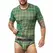 ANAIS MEN MAGIC T-SHIRT S Green-Black Checkered Soft Lycra