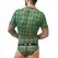 ANAIS MEN MAGIC T-SHIRT S Green-Black Checkered Soft Lycra