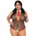 Leg Avenue Fitness Teddy Plus Size školski stil duboki V izrez Crna