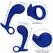 CalExotics Admiral Anal Training Set 2 Silicone Plugs Blue Ergonomic