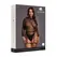 Leg Avenue Bodi plus size crna/zlatni šljokići otvorena leđa PU podvezice