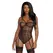 Oh La La Cheri Very Sheer Mesh Underwire Teddy with Gunmetal Accents L