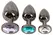 ANOS Metal Plug Set Diamond Trio - Spiral Shape, 3 Sizes, Multicolor Gems