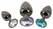 ANOS Metal Plug Set Diamond Trio - Spiral Shape, 3 Sizes, Multicolor Gems