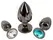 ANOS Metal Plug Set Diamond Trio - Spiral Shape, 3 Sizes, Multicolor Gems