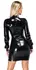 LateX Crna Lateks Haljina do Kolena 2XL sa Prozirnim Umetkom