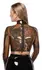 LateX Crop Top L - Dimljeno prozirni, dug rukav, stojeća kragna