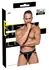 Black Level Vinil jockstrap za muškarce XL sa srebrnim patent zatvaračem i širokim pojasom
