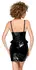 Black Level Vinil Mini Haljina Peplum XL, Podesive Naramenice, Crni Sjaj