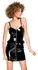 Black Level Vinil Peplum Mini Haljina L - Podesive Naramenice, Sjajni Finiš