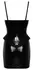 Black Level Vinil Peplum Mini Haljina L - Podesive Naramenice, Sjajni Finiš