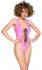 Black Level Vinil Bodysuit Pink S - Podesivo vezivanje, Sjajni finiš