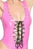 Black Level Vinil Bodysuit Pink S - Podesivo vezivanje, Sjajni finiš